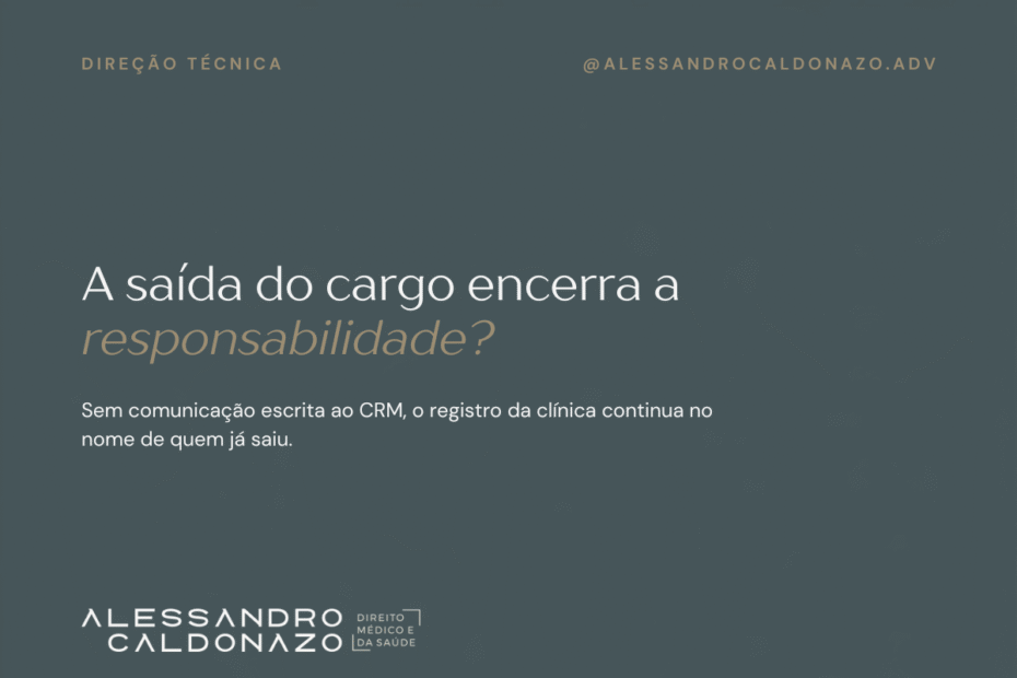 Arte do artigo sobre diretor tecnico de clinica e o fim da responsabilidade tecnica perante o CRM