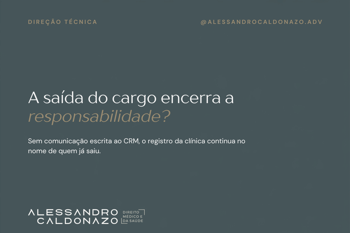 Arte do artigo sobre diretor tecnico de clinica e o fim da responsabilidade tecnica perante o CRM