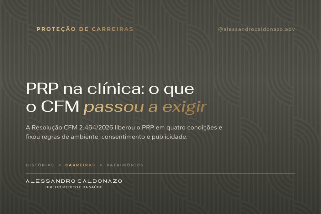 PRP na clínica: o que a Resolução CFM 2.464/2026 exige do médico e da clínica