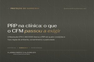 PRP na clínica: o que a Resolução CFM 2.464/2026 exige do médico e da clínica